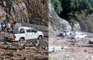 Emergencia en Cusco: Dos camionetas atrapadas en lodo por deslizamientos en carretera hacia Machu Picchu