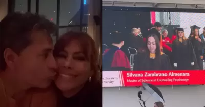 Magaly emocionada por la graduaci�n de la hija de su esposo