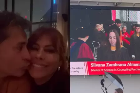 Magaly emocionada por la graduaci�n de la hija de su esposo