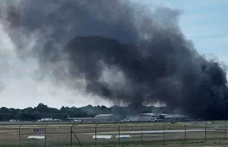 Accidente en aeropuerto dej� dos muertos y varios heridos.