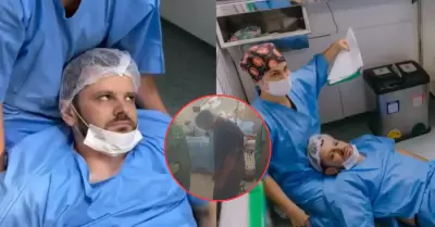 Hombre se desmaya durante el parto de su esposa