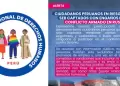 CNDDHH emite comunicado sobre red de enga�o a m�s de 140 peruanos que habr�an ca�do en falsas propuestas de trabajo