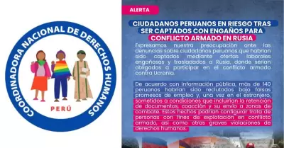 CNDDHH emite comunicado sobre red de enga�o a m�s de 140 peruanos que habr�an ca