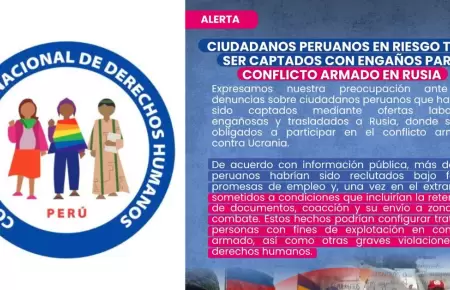 CNDDHH emite comunicado sobre red de enga�o a m�s de 140 peruanos que habr�an ca