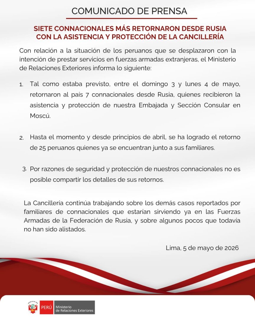 Comunicado de la Canciller�a.
