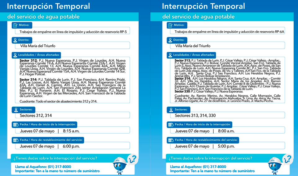 Zonas afectadas en Villa Mar�a del Triunfo.