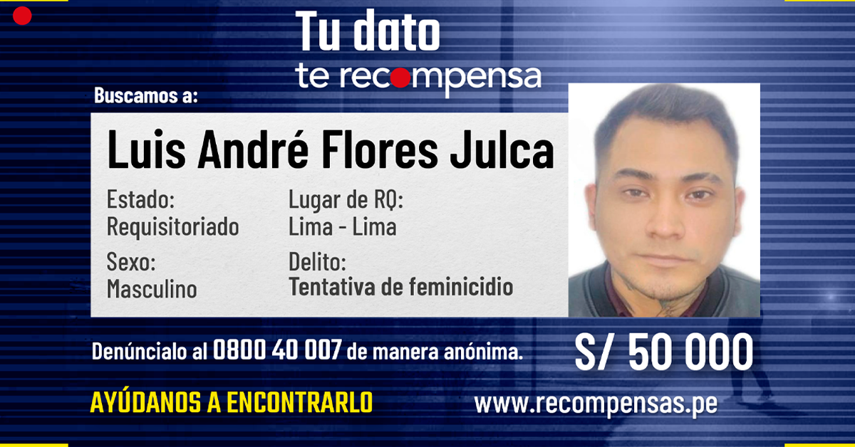 Mininter incluye en el Programa de Recompensas a presunto feminicida de Surquillo