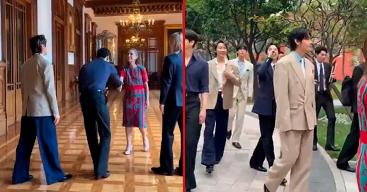 BTS recorre Palacio Nacional y recibe reconocimiento de Claudia Sheinbaum en México