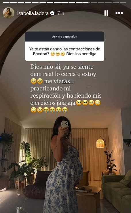 Isabella Ladera en la recta final de su embarazo