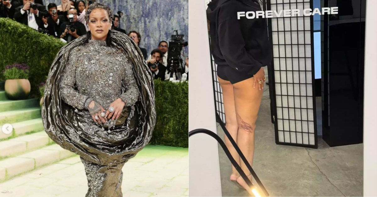 Rihanna genera polémica por su nuevo tatuaje inspirado en los dibujos de sus hijos: "Son garabatos"