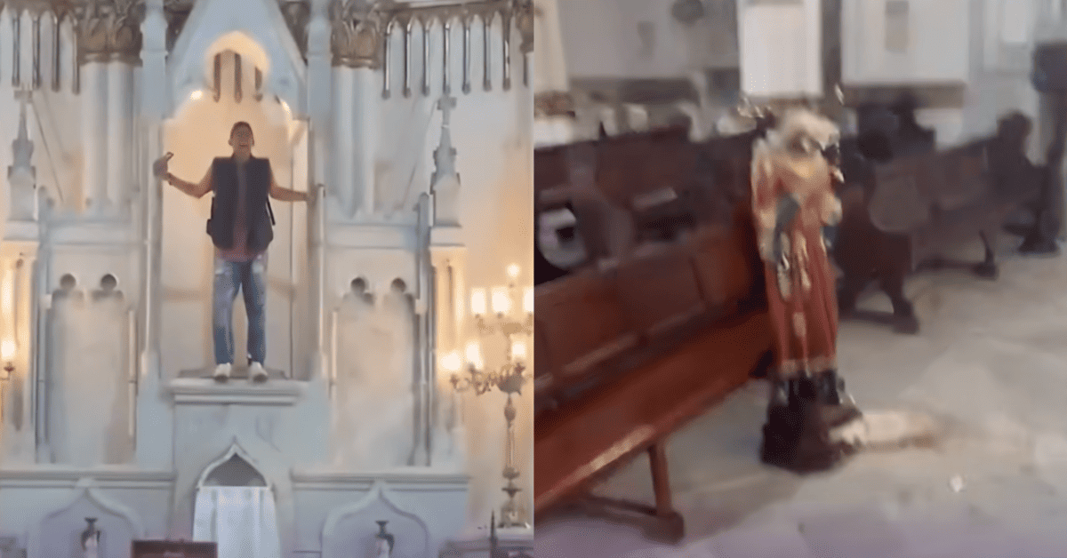 Hombre ingresa a iglesia para destruir imágenes religiosas y afirma ser el 'diablo': 