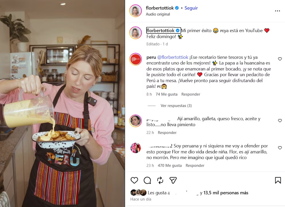 Sus seguidores en redes destacaron su plato.