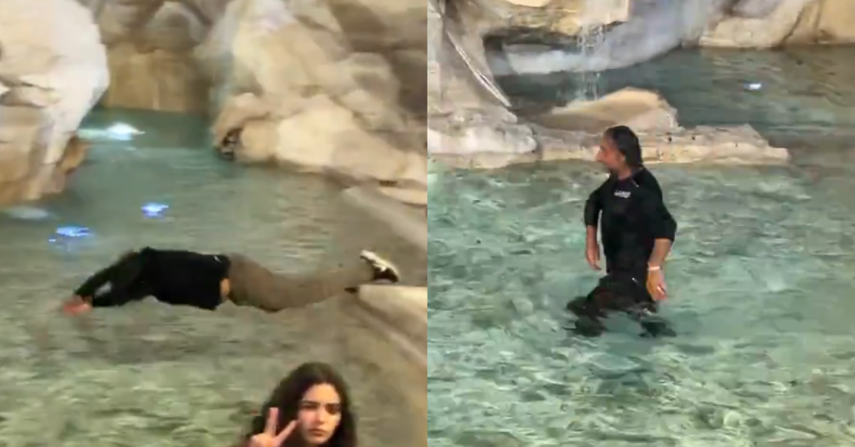 ¡Polémica! Turista se lanza a la Fontana Di Trevi como si fuera una piscina y recibe fuerte multa