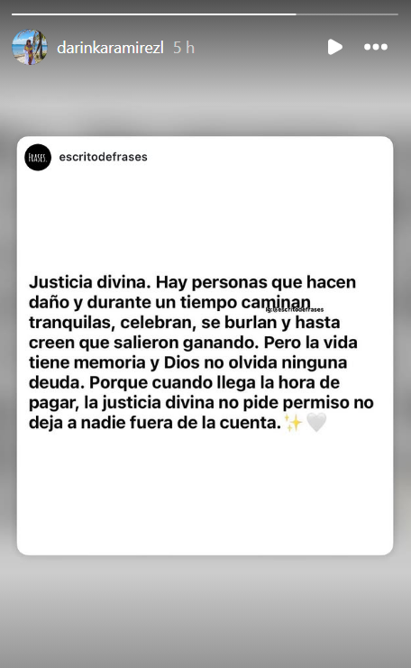 Darinka lanza mensaje en medio de juicio con Farf�n
