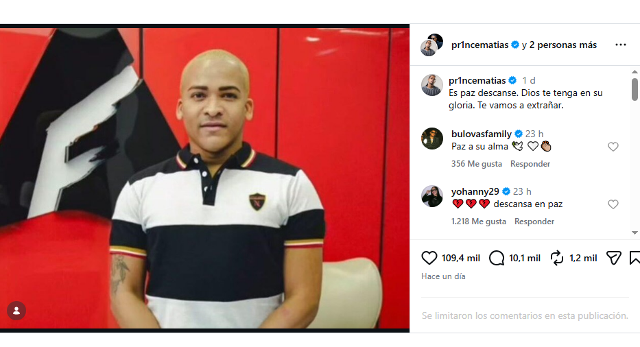Publicacion que confirma la muerte de Melvin TV