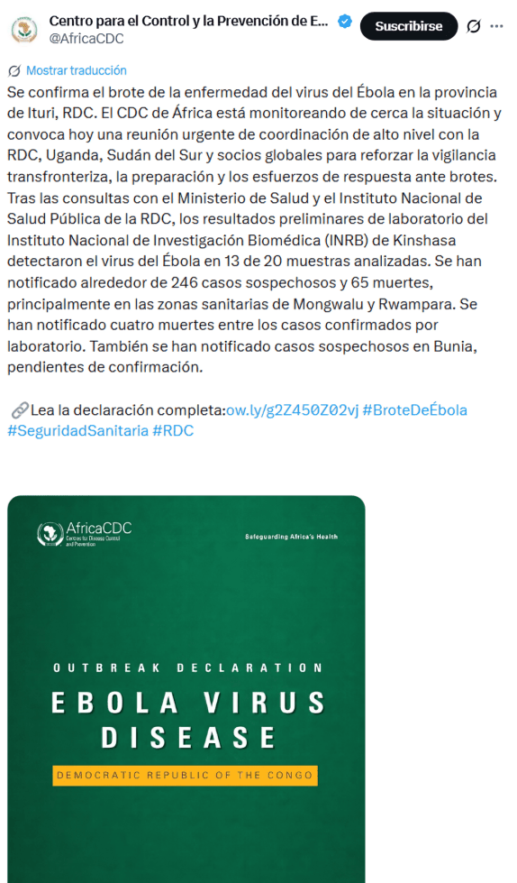 Publicaci�n del �frica CDC