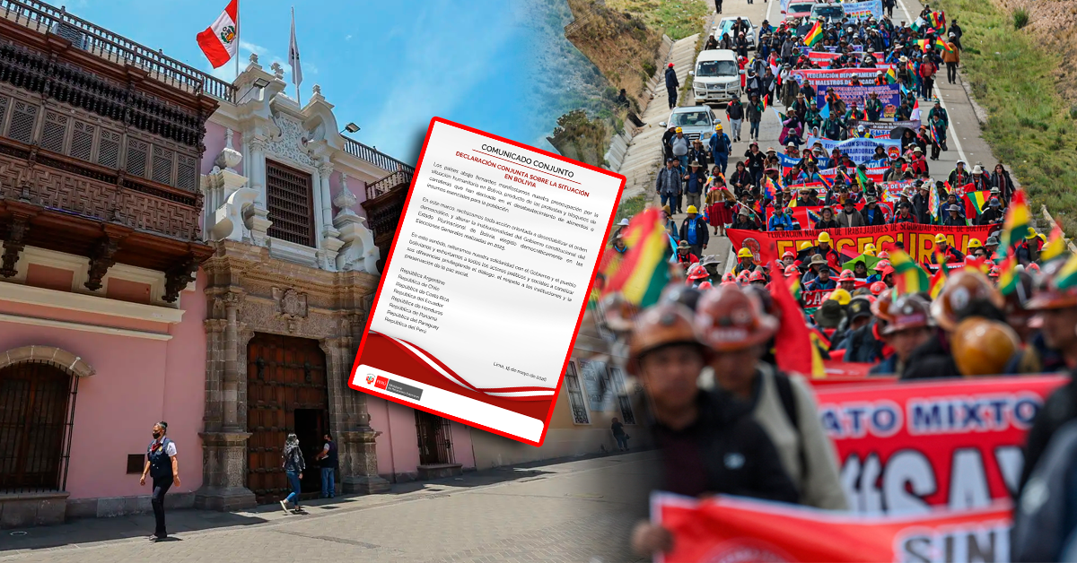Cancillería peruana difunde comunicado conjunto sobre crisis en Bolivia y hace llamado al diálogo