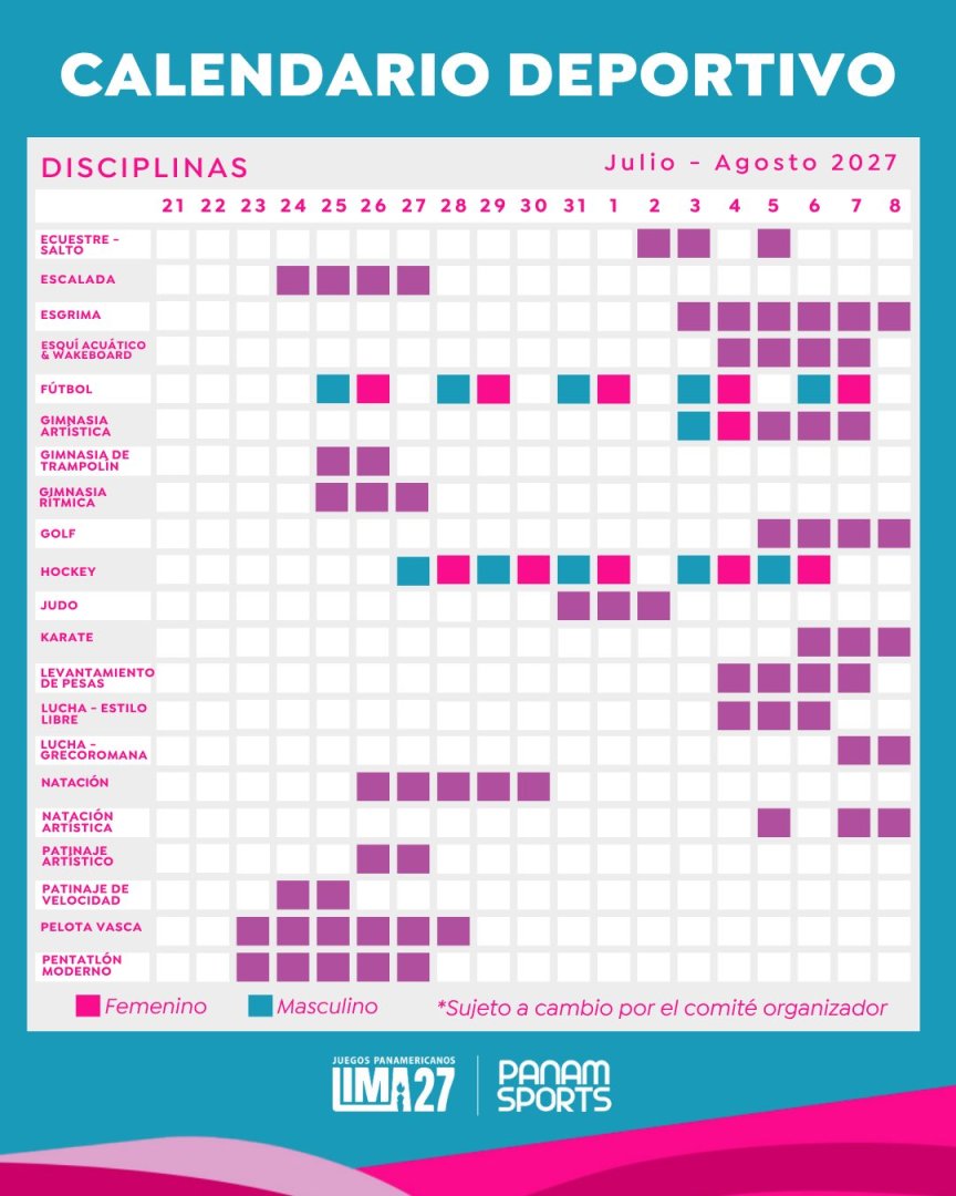 Calendario Lima 2027.