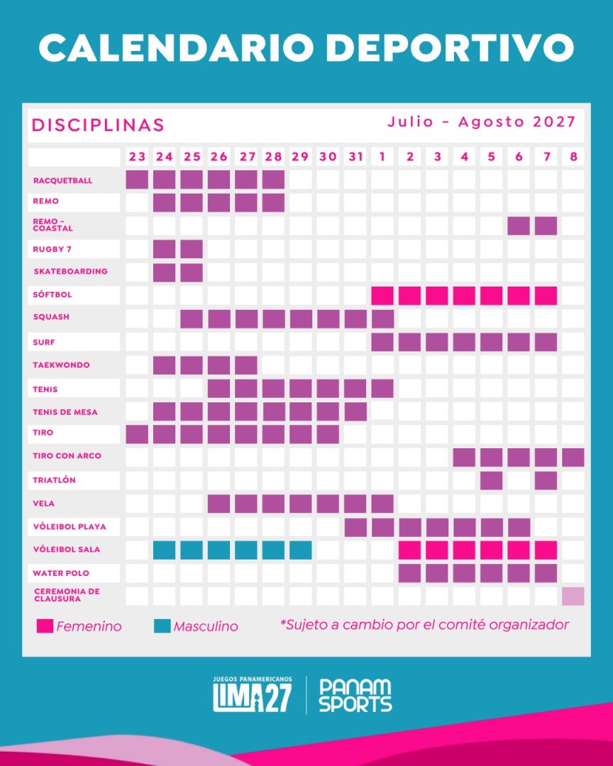 Calendario Lima 2027.