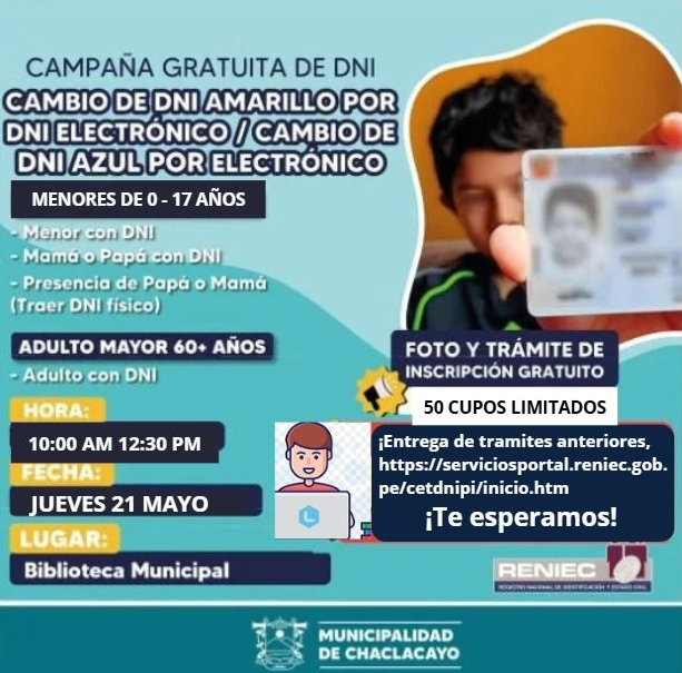 DNI electrónico gratuito en Chaclacayo