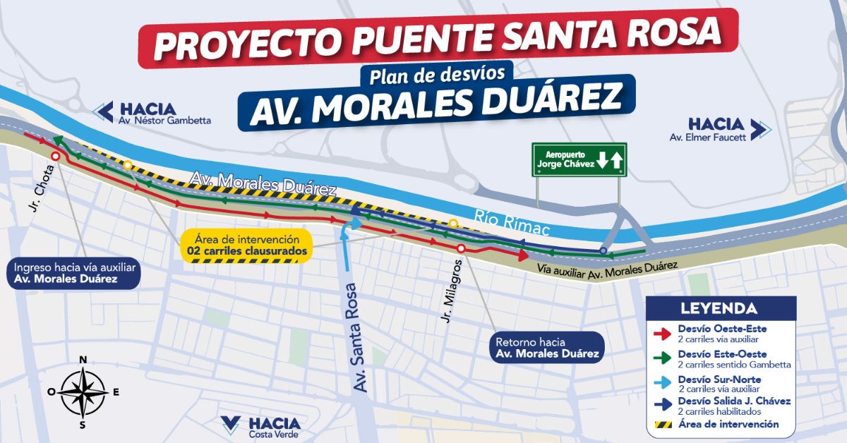Desv�os Puente Santa Rosa: Inician obras del acceso al nuevo aeropuerto Jorge Ch�vez