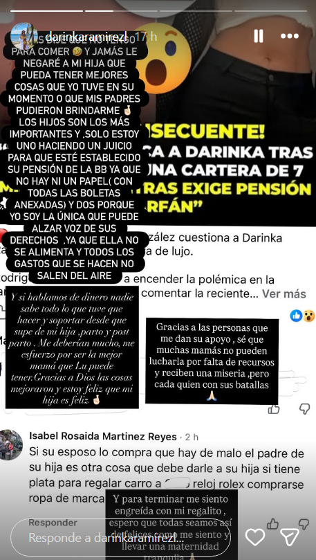 Darinka se defiende críticas por exigir pensión