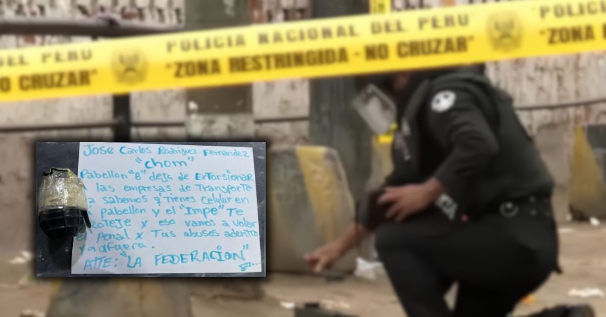SJL: Dejan granada de guerra con mensaje para interno en la puerta del penal Castro Castro