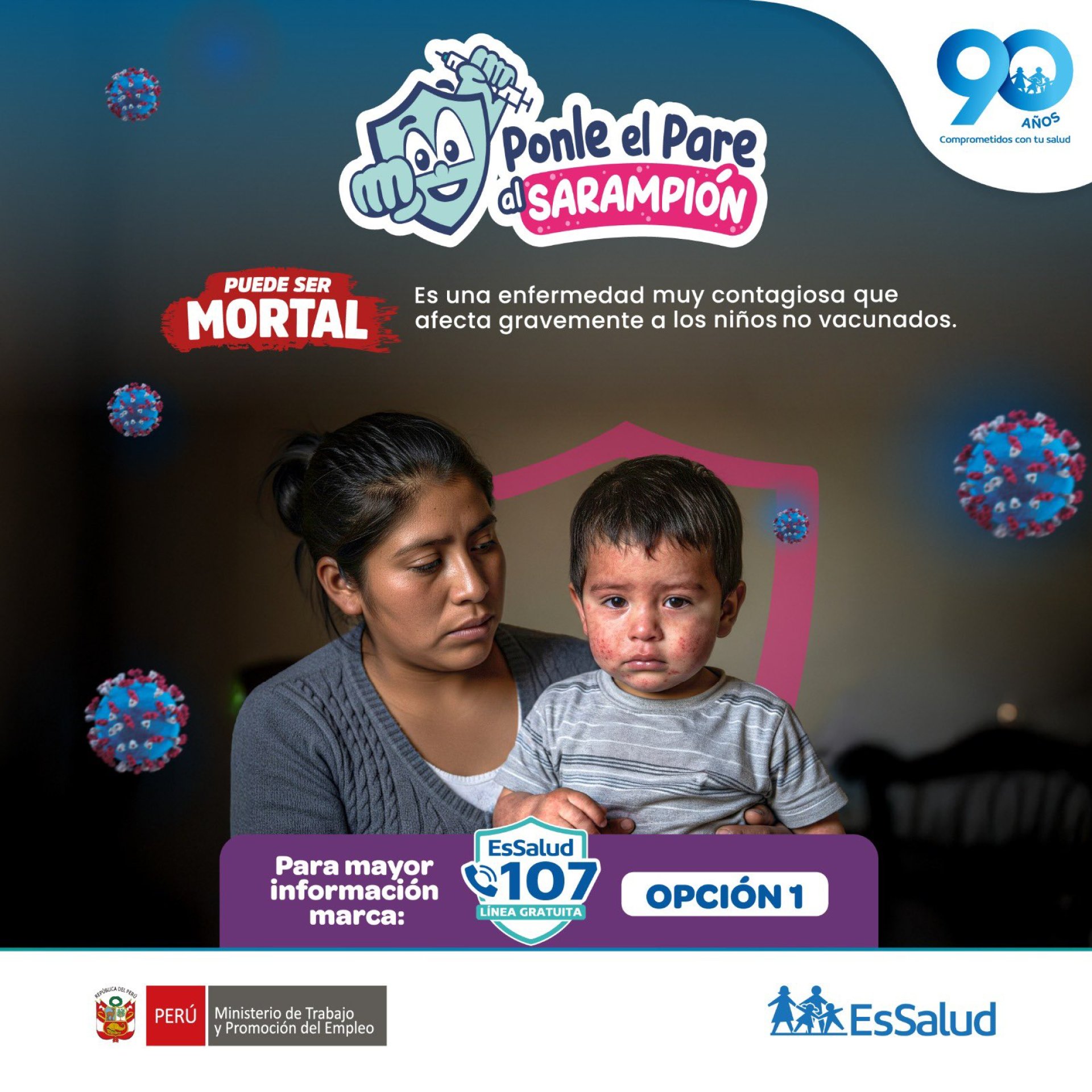 EsSalud refuerza acciones contra el sarampión con vacunación gratuita