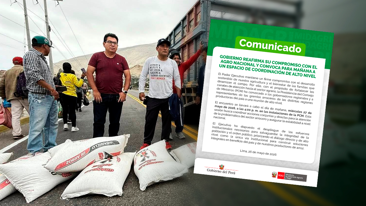 Crisis de arroz: PCM cita este miércoles a gobernadores y gremios para coordinar acciones frente a problemática