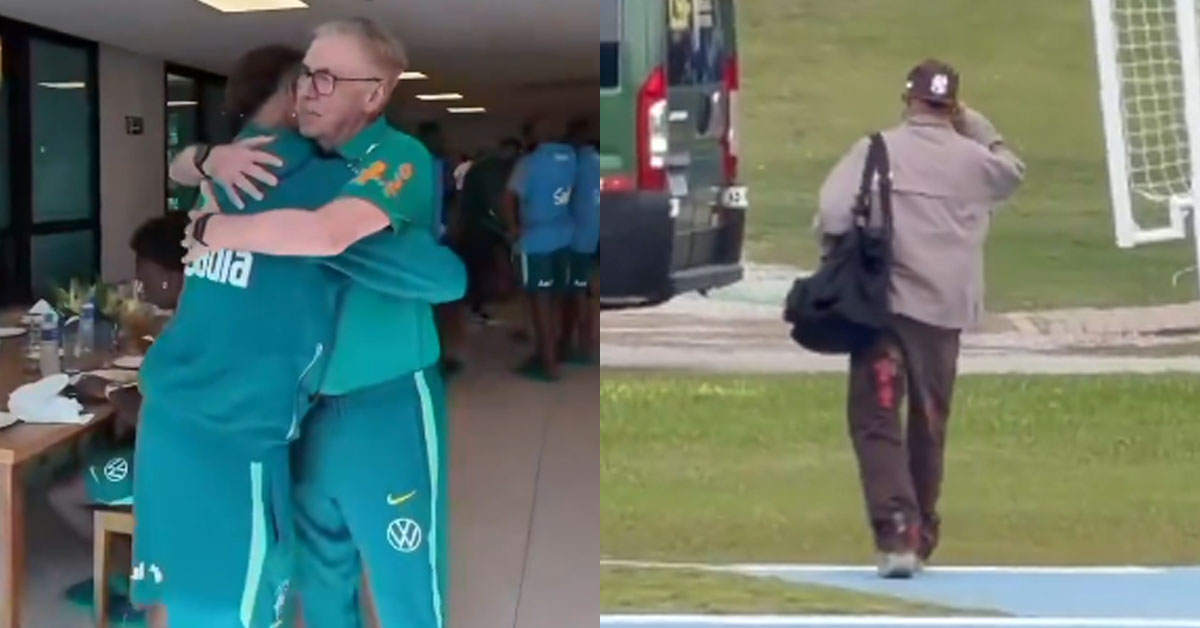 Neymar llegó en helicóptero privado a concentración de Brasil y se dio emotivo abrazo con Carlo Ancelotti