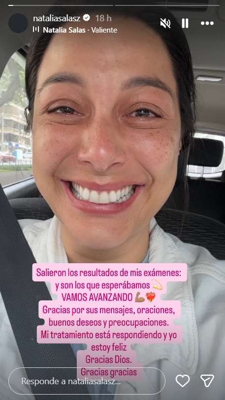 Natalia Salas avanza en su batalla contra el cáncer