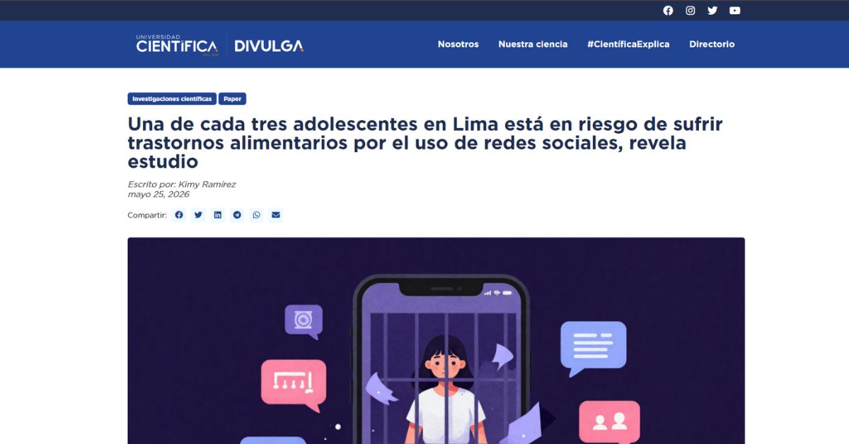 Página web de la Revista Científica en la que se revela el estudio