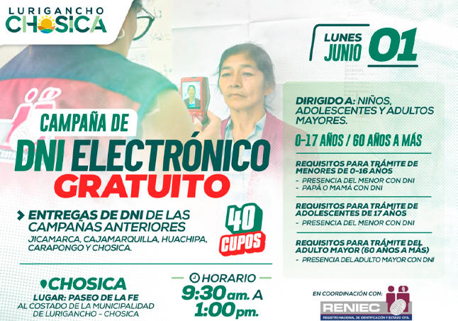 Campa�a del DNI gratis en Lurigancho-Chosica.