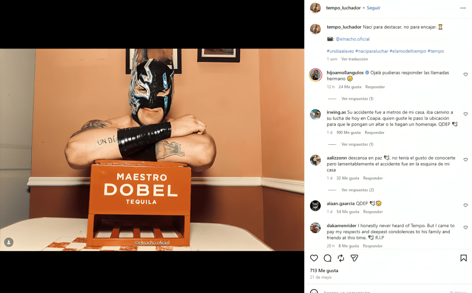 La última publicación en Instagram de 'Tempo'