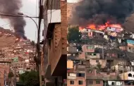 Independencia: Voraz incendio en parte alta de cerro consume m�ltiples viviendas de material noble