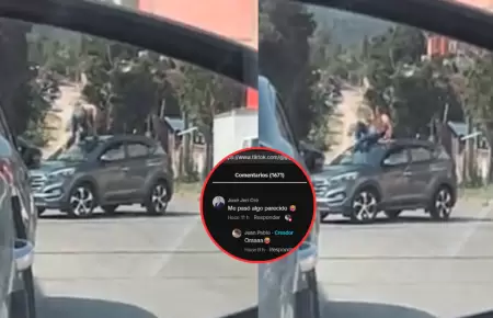 Mujer intenta romper el carro de su novio