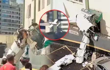 Avioneta colision� contra edificio residencial.