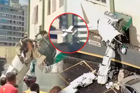 Avioneta colision� contra edificio residencial.
