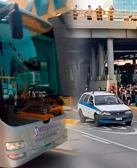 El chofer se encuentra atrapado entre los metales del bus.