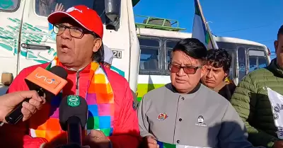 Roberto S�nchez en marcha a favor de Evo Morales.