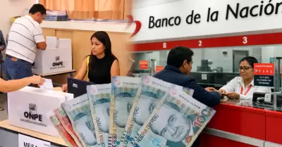 Banco de la Naci�n inicia pago a miembros de mesa.
