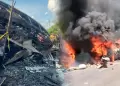 Autob�s choc� contra un cami�n cisterna: Reportan m�s de 10 muertos y varios heridos