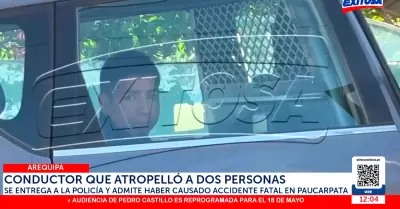 Conductor que se dio a la fuga tras atropellar a dos personas, se entreg� horas 