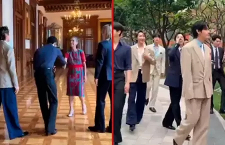 Comparten nuevas im�genes del grupo surcoreano recorriendo la sede presidencial.