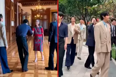 Comparten nuevas im�genes del grupo surcoreano recorriendo la sede presidencial.