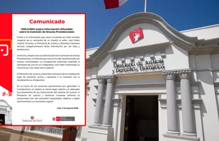Minjus se pronuncia sobre cambios en la Comisi�n de Gracias Presidenciales.