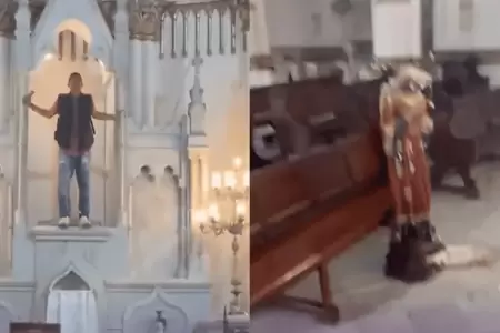 Hombre ingresa a iglesia para destruir im�genes religiosas y afirma ser el 'diab