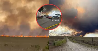 Incendio masivo consume humedales de Florida
