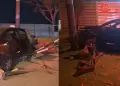 Taxi se estrella contra un poste y deja 5 heridos: Familia regresaba de reuni�n por el D�a de la Madre