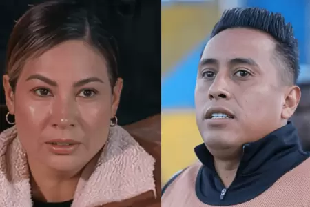 Pamela L�pez llor� tras denuncia de Christian Cueva a su madre